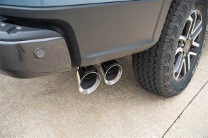 Ford Ranger Performance Exhaust - CORSA Performance - Cat Back, Pro-Series Slash Cut Twin Tip, Xtreme Sound Level - Polished - `24-`25